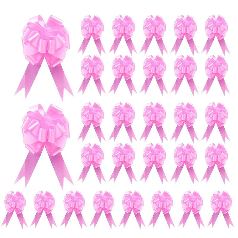 100Pcs Ribbon Pull Bow Present Basket Pull Bows Knot Ribbon Present String Wrapping Bows for Christmas Year Ornament