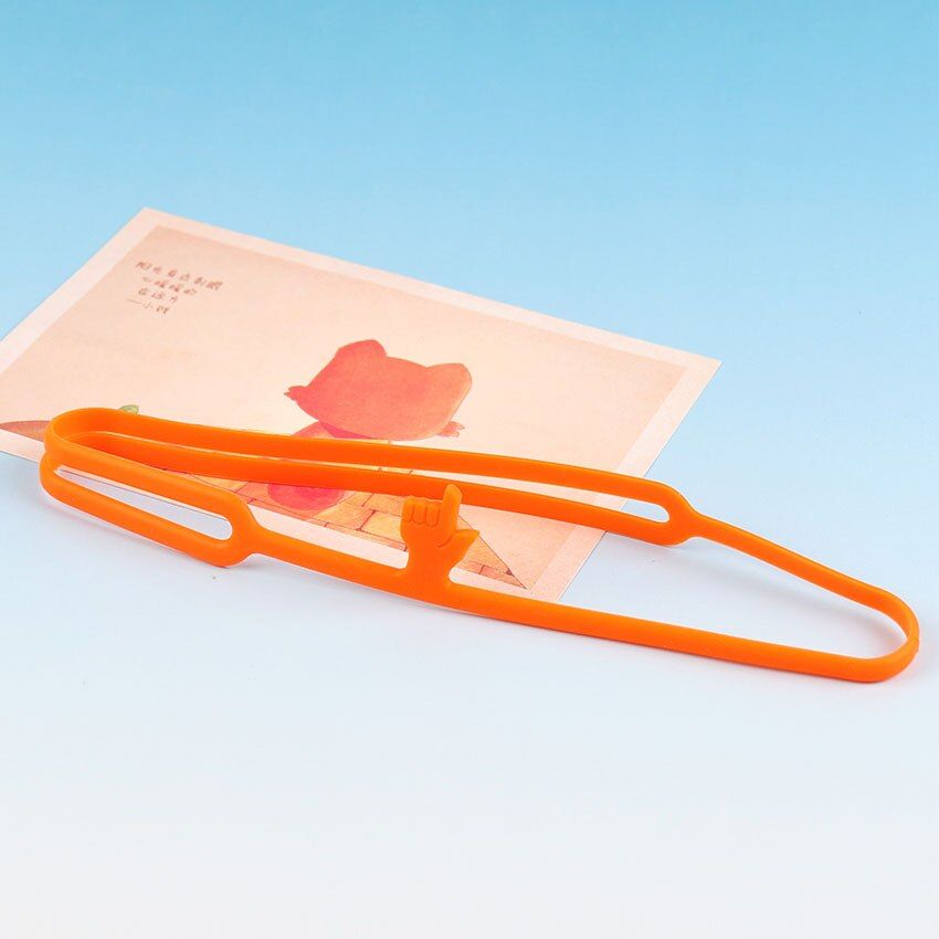 1 PCSLearning Stationery Unique Creative Silicone Finger Pointing Bookmark Elasticity Book Mark Office Supply
