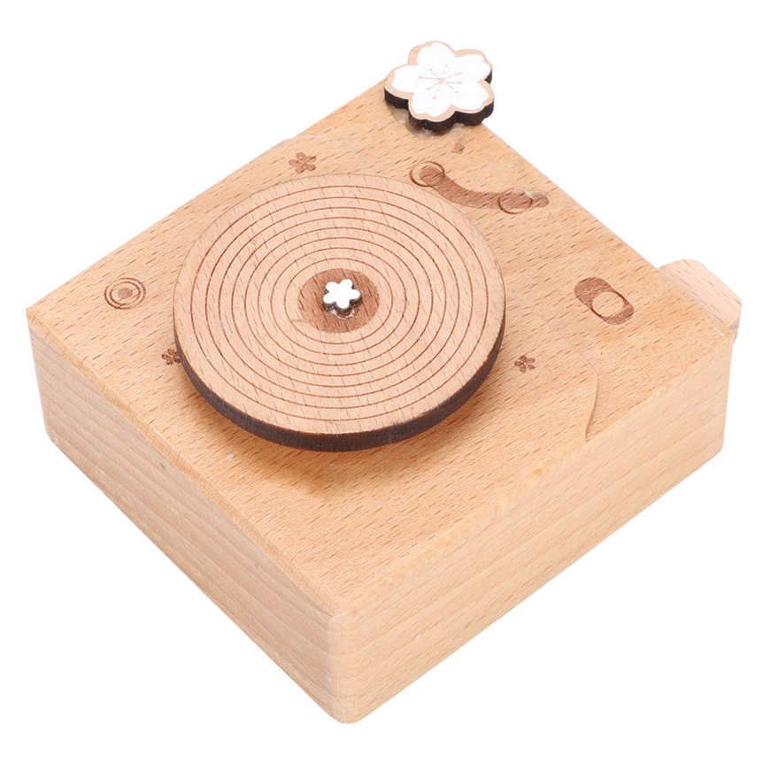 Porcelain Beech Wood Gramophone Shaped Music Box Ornament Best Children Gift