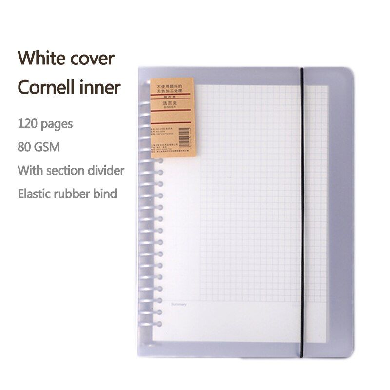 Loose Leaf Notepad Refillable 4 Inners optional A4/A5 sketchbook Agenda planner Bullet notebook journal School&Office supplies