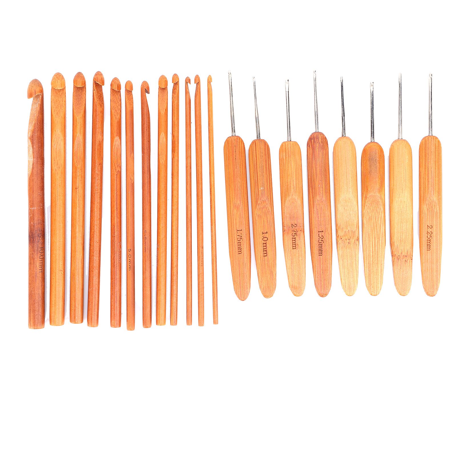 Crochet Set Handle 0.04in-0.11in Knitting Needle Case Needles Carbonized Bamboo for Great Gift Extreme Comfort