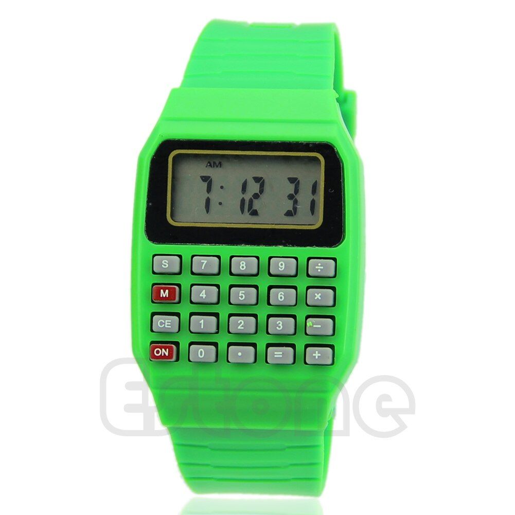 GUSENG Cartoon Fad Children Silicone Date Multi-Purpose Electronic Calculator Wrist Watch for Kids