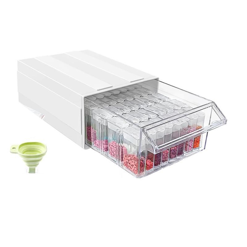 Detachable Storage Box 1 Layer Storage Container for Diamond Painting Accessories Crystal Bead Organizer,35 Square Slots