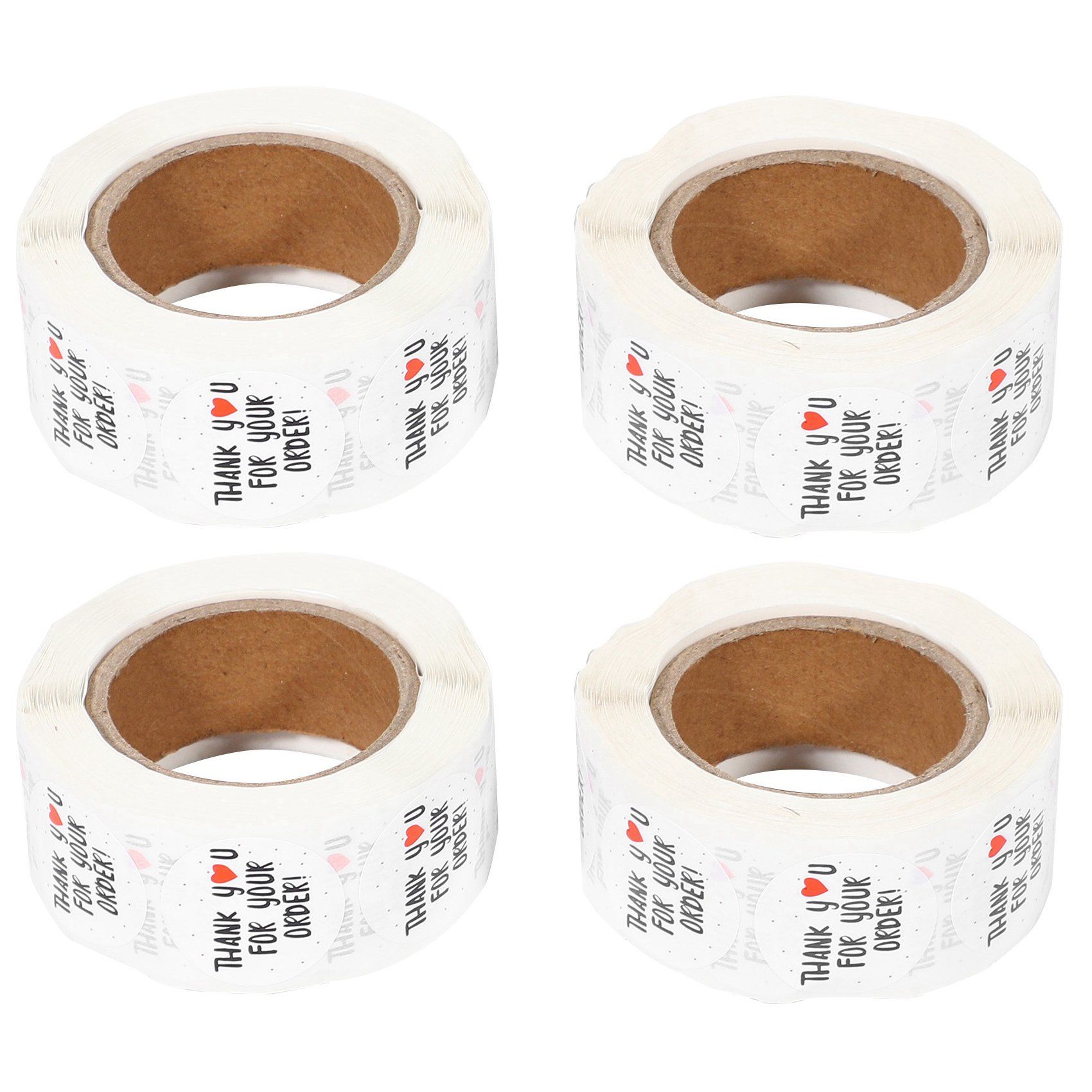 2000Pcs Round Thank You for Your Order Sticker Heart Thanks for Shopping Small Shop Local Handmade White Labels Sticker