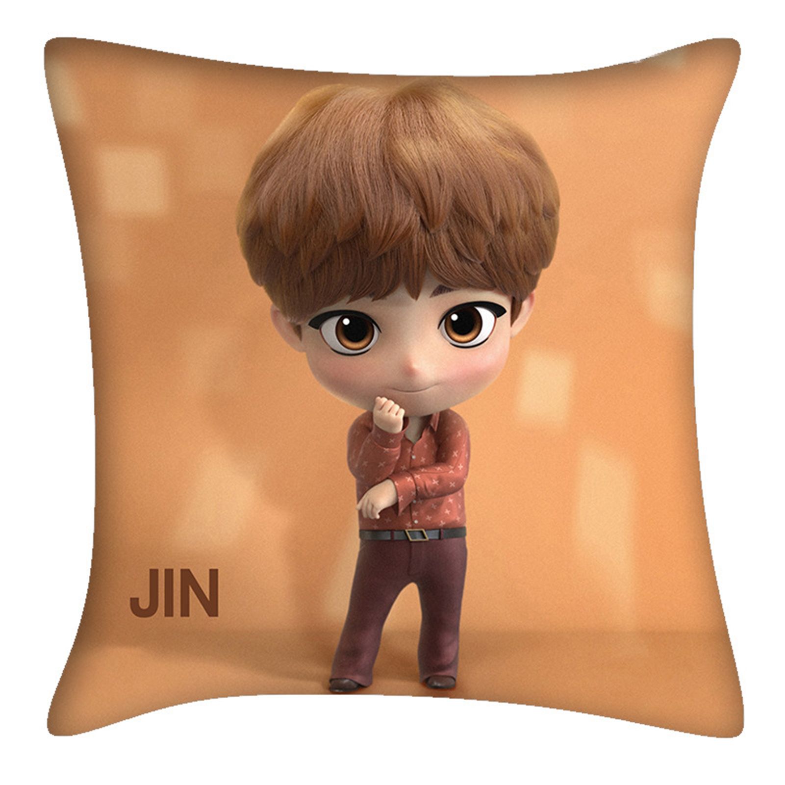 Ehousehold Pillowcase BTS Member Printing Doubt-sided Pattern Polyester Pillow Cover Household Supplies for Sofa