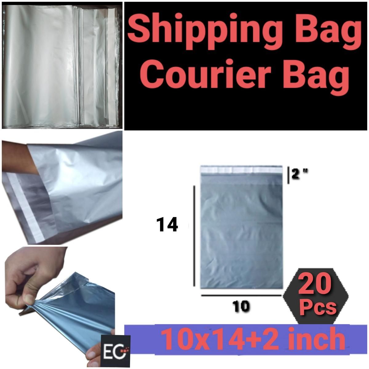 Courier Poly Bags 20 Pcs (10x14 Inch) (Packaging Material) Shipping Bags