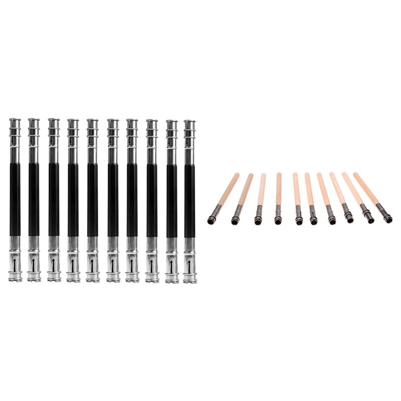 20 Pcs Adjustable Pencil Lengthener Holder School Art Writing Extender Tool, 10 Pcs A & 10 Pcs B