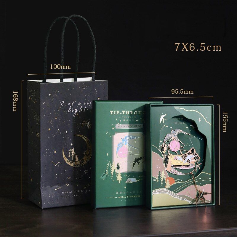 Kawaii Metal Bookmark Lu Yuzhiguang Classical Chinese Style Bookmark Holiday Gift Box Exquisite Art Gift