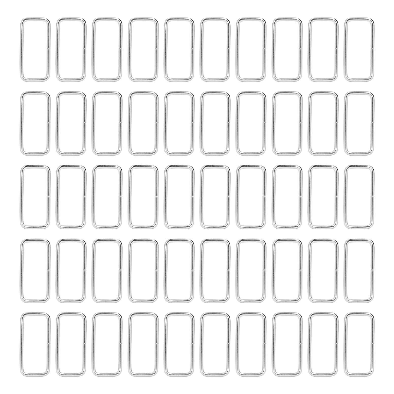 Himeng La 50pcs Metal Rings Durable Iron Rectangle Buckle for DIY Belt Handbag Hardware Clothes Decoration