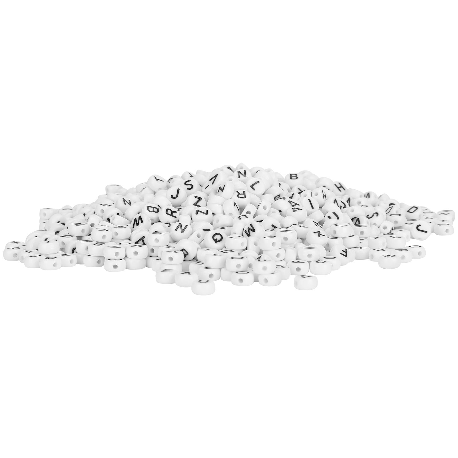 himeng la 1000pcs white beads black english alphabet bead diy acrylic round jewelry clothing accessory