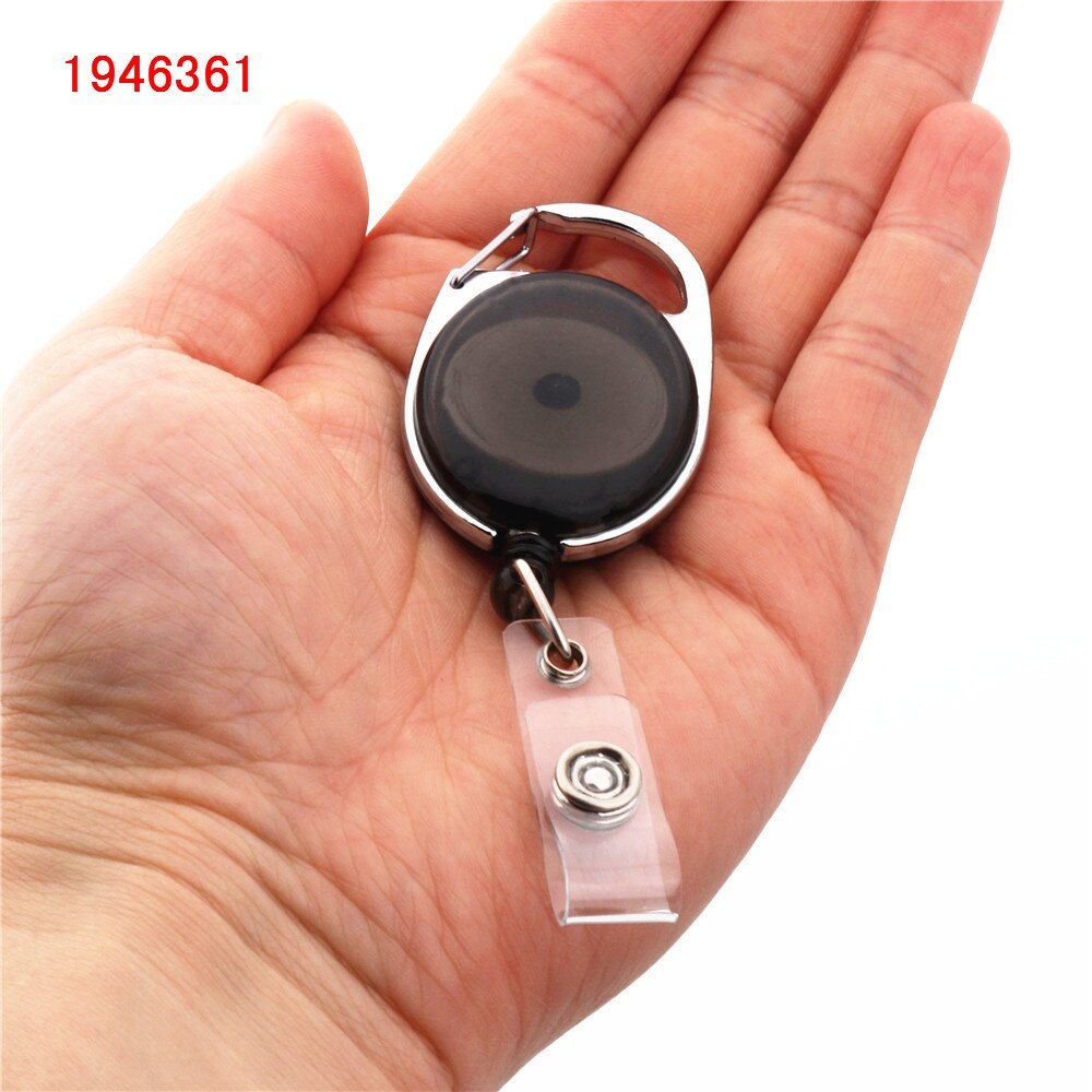 Luxury quality Retractable Pull Badge Reel Zinc Alloy Plastic ID Lanyard Name Tag Card  Recoil Belt Key Ring Chain Clips