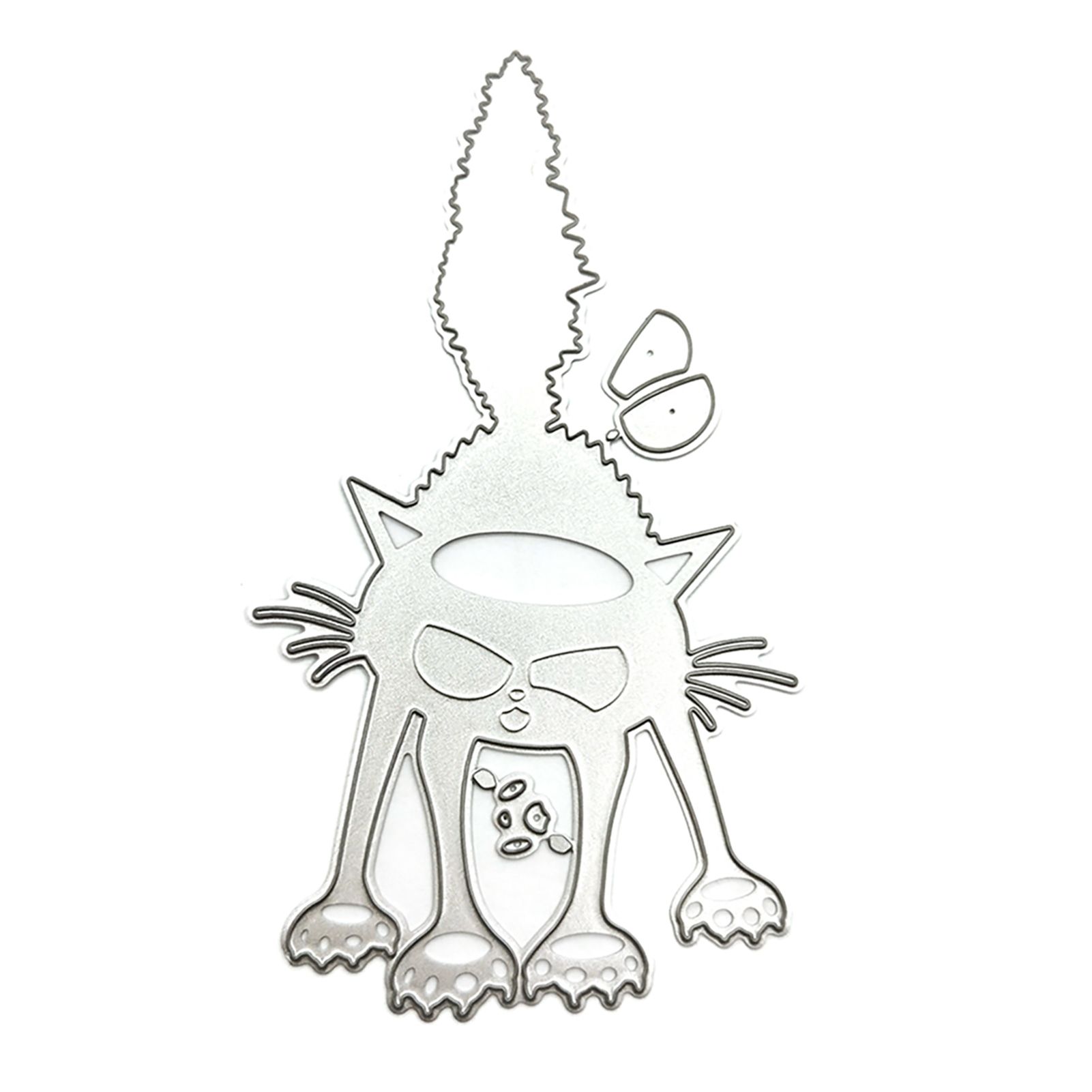 Scared Cat Shape Halloween Cutting Die Scary Carbon Steel Paper Crafts Template Mould for Kids