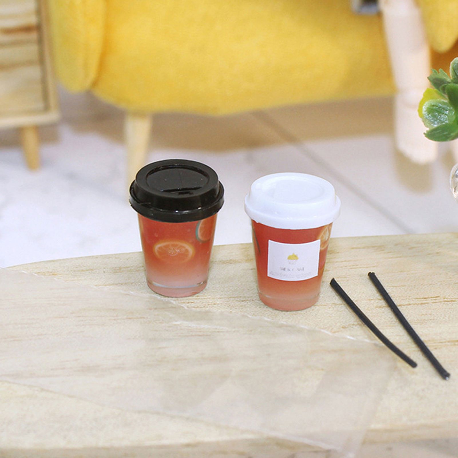 HelloWorld niature Fruit Tea Smooth Surfe Doll House Kitchen Pretend Food