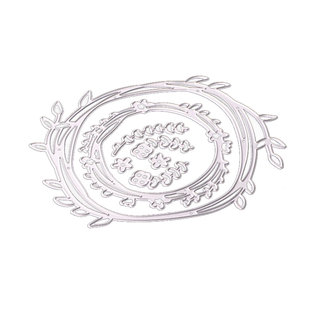 Leaves Floral Hoop Cutting Dies Card Scrapbook Handcraft Decor Embossing Stencil