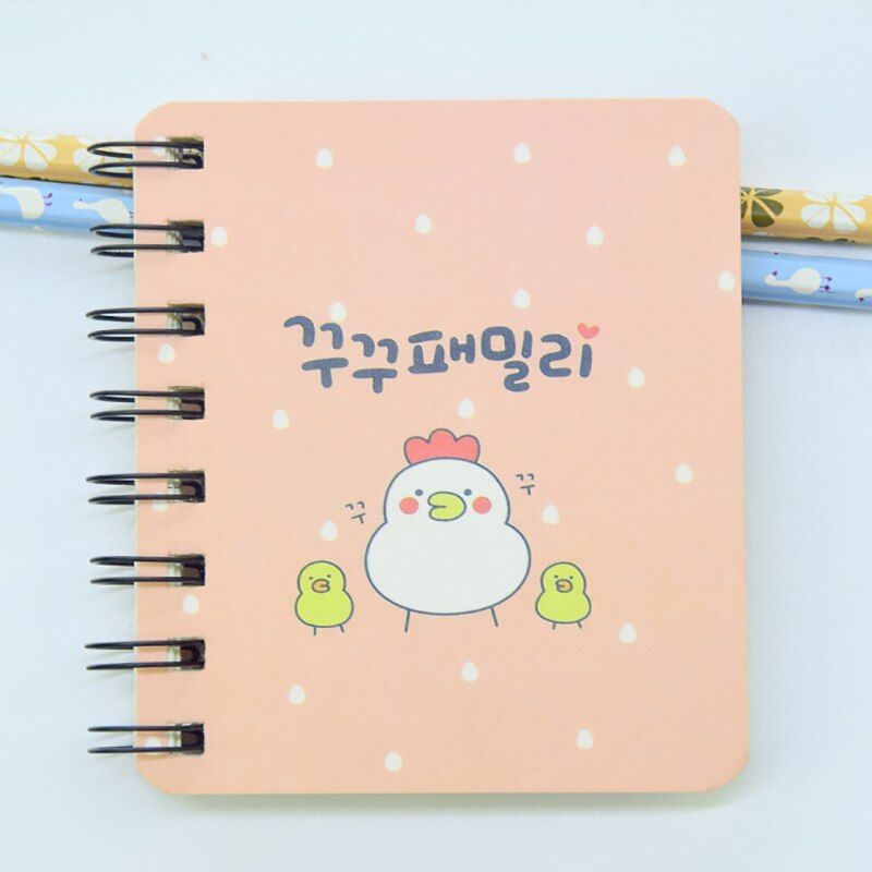 A7 80 sheets Spiral book coil Notebook Kawaii Lined Paper Journal Diary Planner For School Supplies Stationery Gift(null)