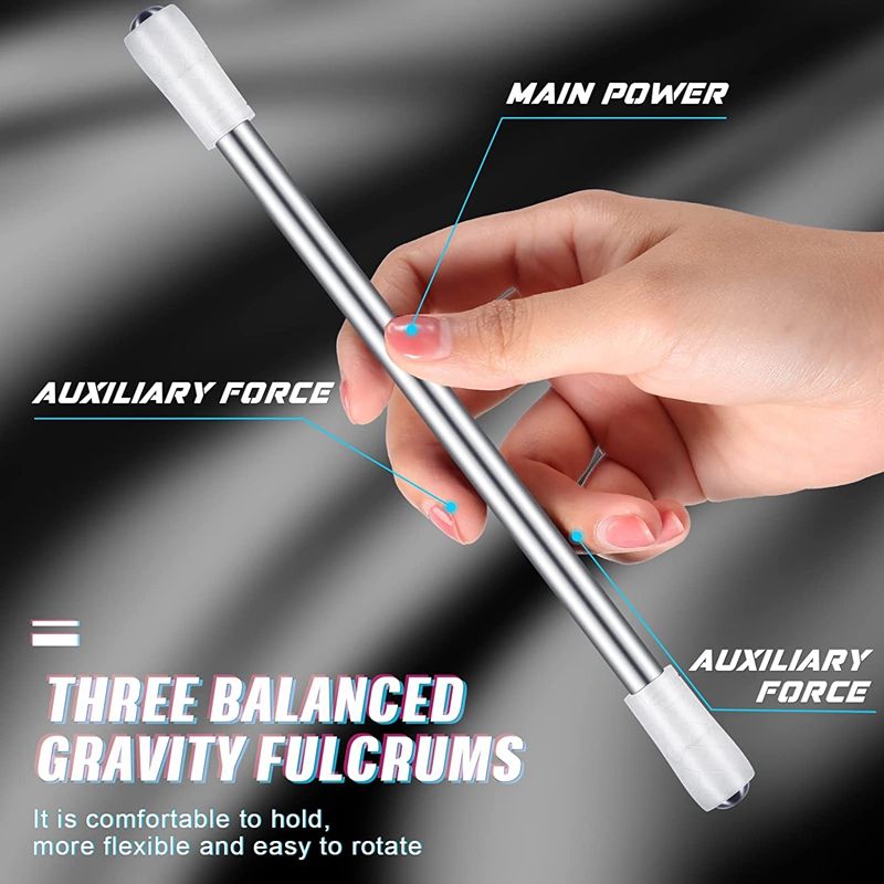 2 PCS Spinning Pen Aluminum Alloy Rotating Pens Finger Pen for Brain-Training Releasing Pressure Students Works