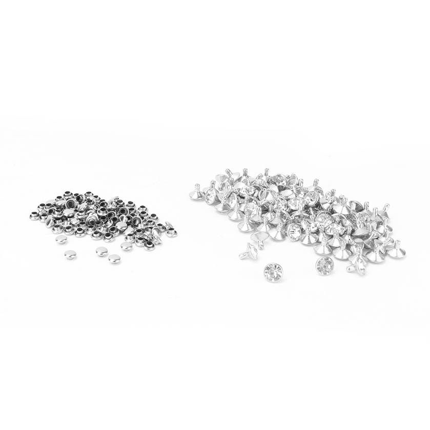 Spots Studs 100pcs Cloth Crystal Inlay Rapid 8/9mm Rivets Cap for DIY Leather Craft Decoration