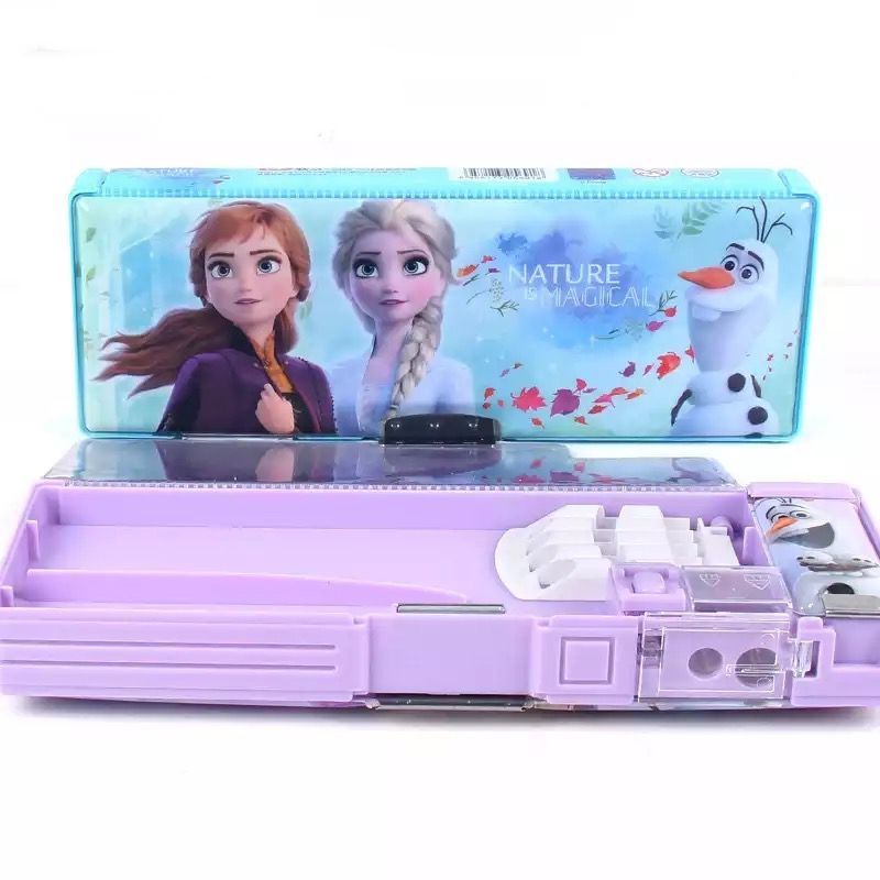 Multifunction Pencil Holder Sharpener for Kids Cute Plastic Students Pencil Box