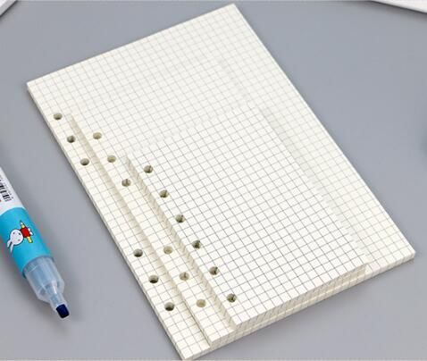 45sheets A7 A6 A5 Pure color simple ivory white loose-leaf notebppk inner core line/gird/piont/blank Loose Leaf Planner refills