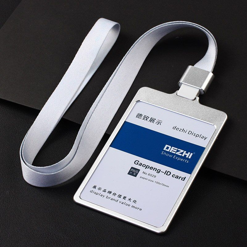 100*70mm Colorful Metal Badge Holder Plus Style Card Case with Lanyard, LOGO Custom, Al Alloy Holders Exhibition Supplies