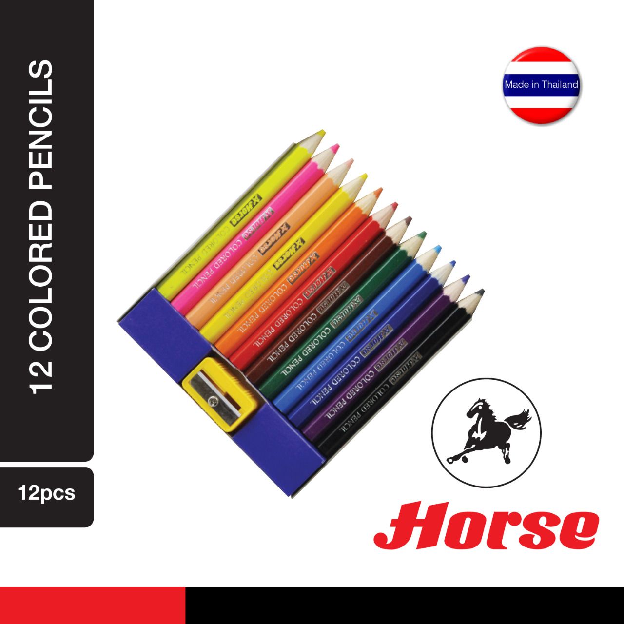 Horse Color Pencil Paper Box (12 color) - (H-500)