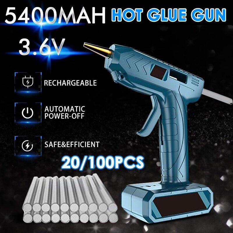 Hot Melt Glue Gun with Glue Sticks Copper Nozzle Glue Gun DIY Repair Tool Suitable for Plastic Metal Paper Leather