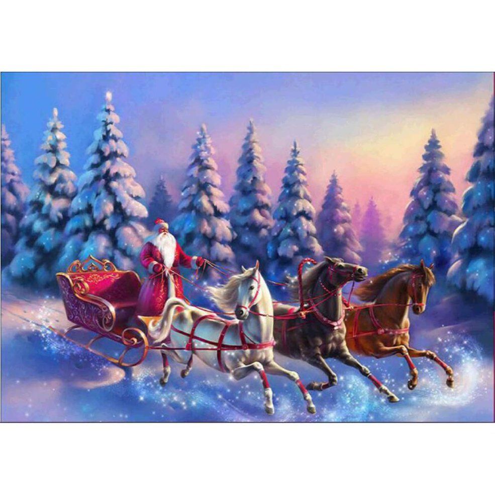 Santa Claus Rhinestone Painting Embroidery Kit Cross Stitch Decoration 7638