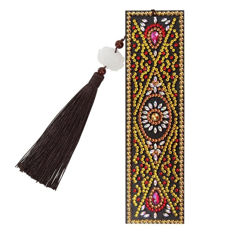 Newest DIY Special Shaped Diamond Painting Leather Tassel Bookmark Creative Crafts with Tassel Gifts for Reading Lovers Bookmark