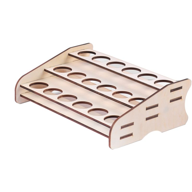 18 Hole Wooden Pigment Bottles Storage Organizer Color Paints Stand Rack Holder Drawing Storage Tool(Aperture 36Mm)
