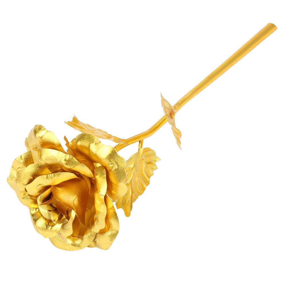 24k Yellow Gold Foil Collectible Rose Flower Unique Gift for Girlfriend Mom Wife Artificial