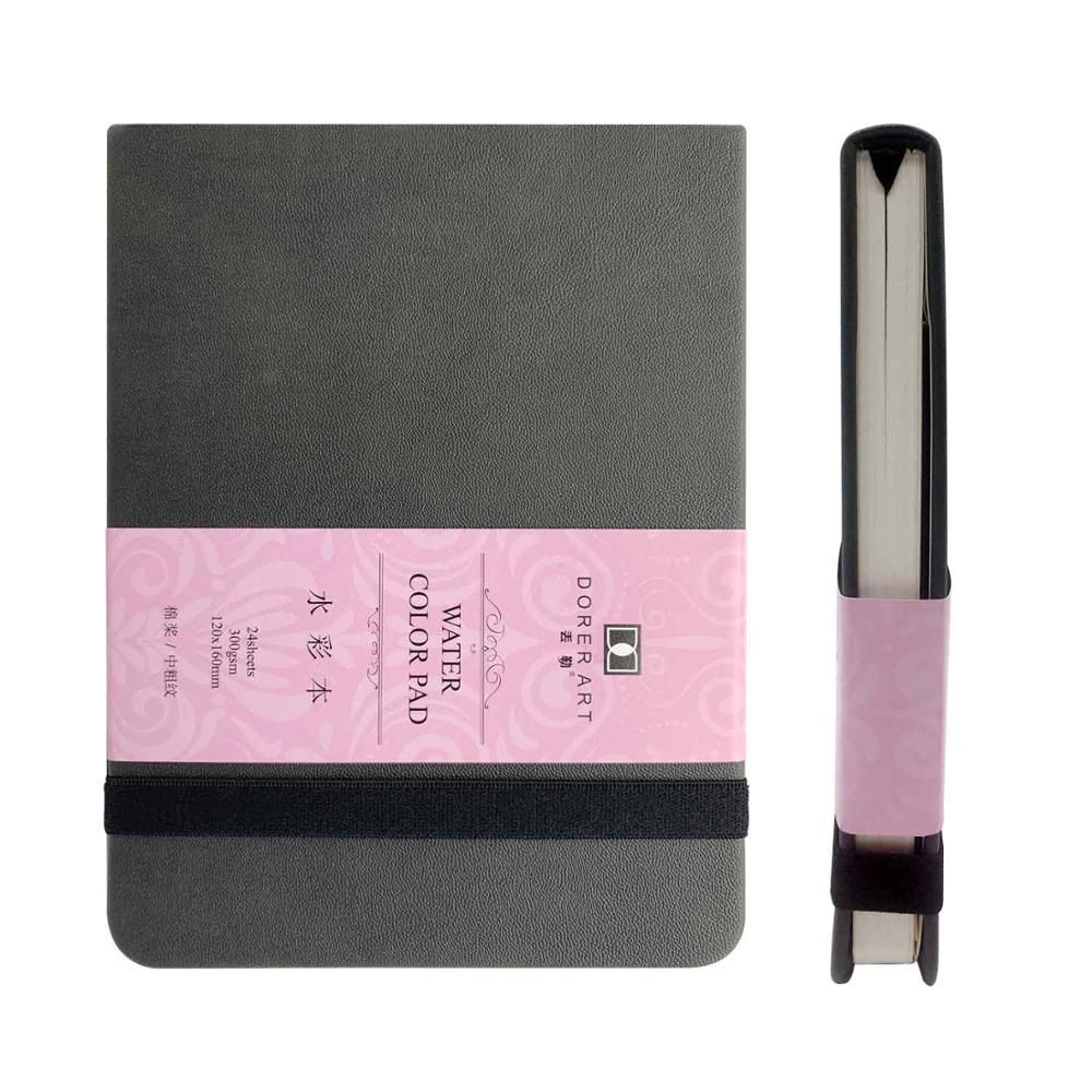 DORERART Watercolor Notebook 50% Cotton Hand-Painting Water Color NoteBook 24Sheet 300gsm Books for Office School Art Supplies(null)