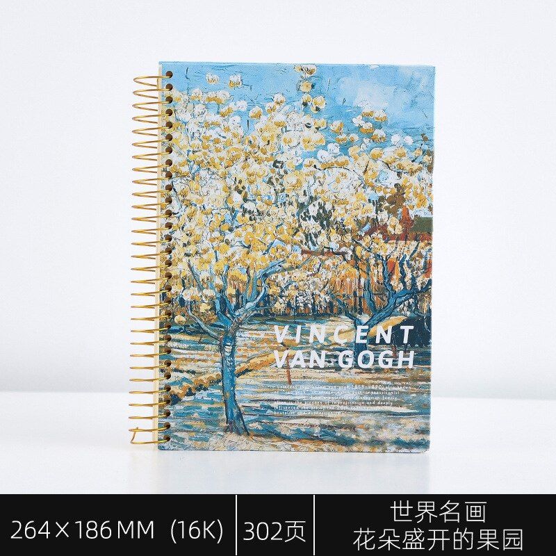 B5 Spiral Painting Notebook Paper Planner School Diary Note Book Calender Travelers Study Retro Large Notebook Literary
