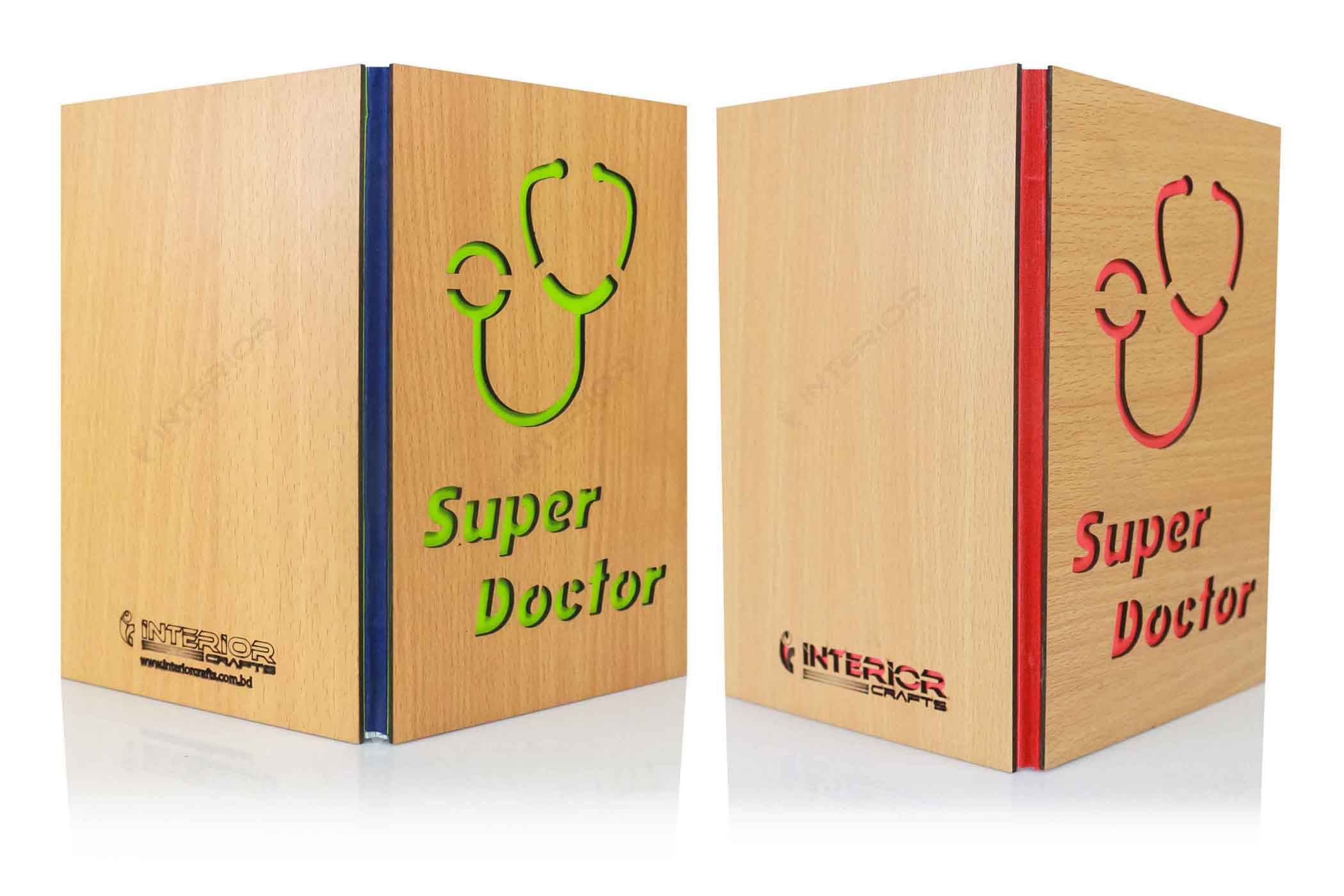 Wooden Notebook super doctor Engraving Notebook - ICWNB-16
