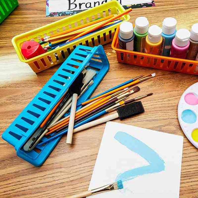 NANLIY-Classroom Pencil Organizer Pencil Basket or Crayon Basket, Variety Colors, Random Colors (10 Pack)