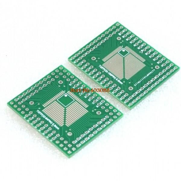 5Pcs QFP TQFP LQFP FQFP 32 44 64 80 100 LQF SMD Turn to DIP Adapter PCB Board Converter Plate 0.5/0.8 mm