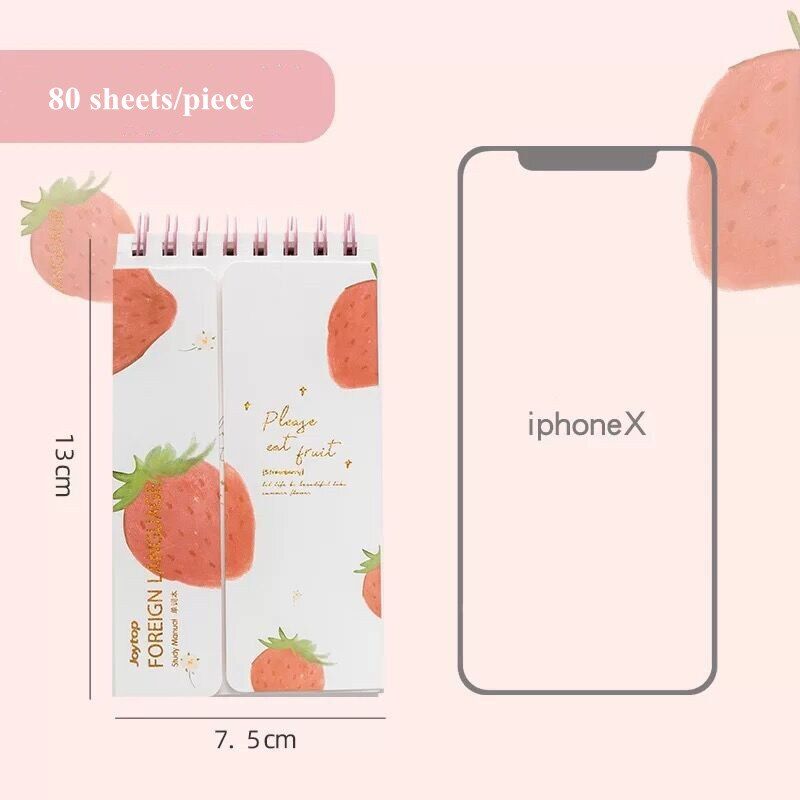 MINKYS Kawaii 80 Sheets Portable Foreign Languages Word Book Vocabulary Memory Study Notebook Japanese School Stationery