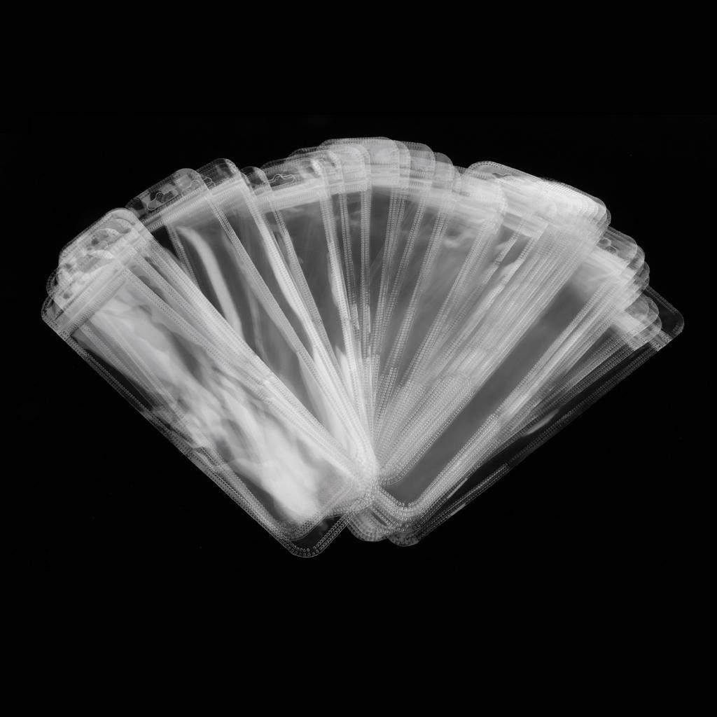 50pcs Clear Packaging Bag Self Adhesive Pouch with Hang Hole 1