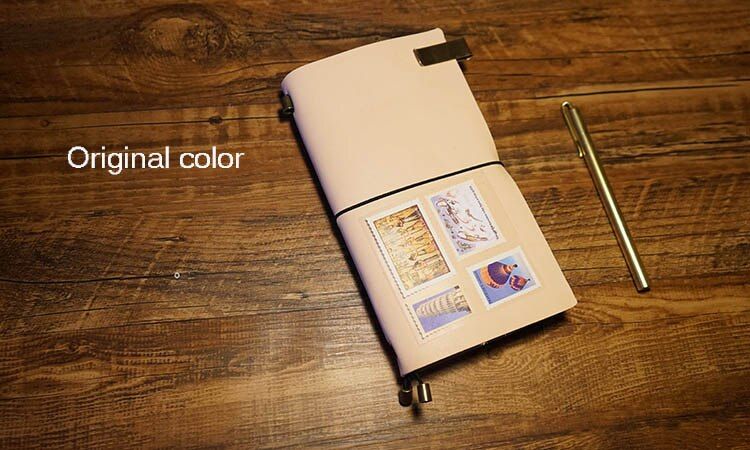 Handmade vintage  leather travelers journal notebook 8 colors bound loose leaf school supplies engrave letters notebook