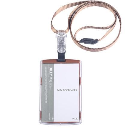 Acrylic ID Card Case Business Multi-Color Badge Holder With ty Lanyard Employee  School Supplies (Standard Size)