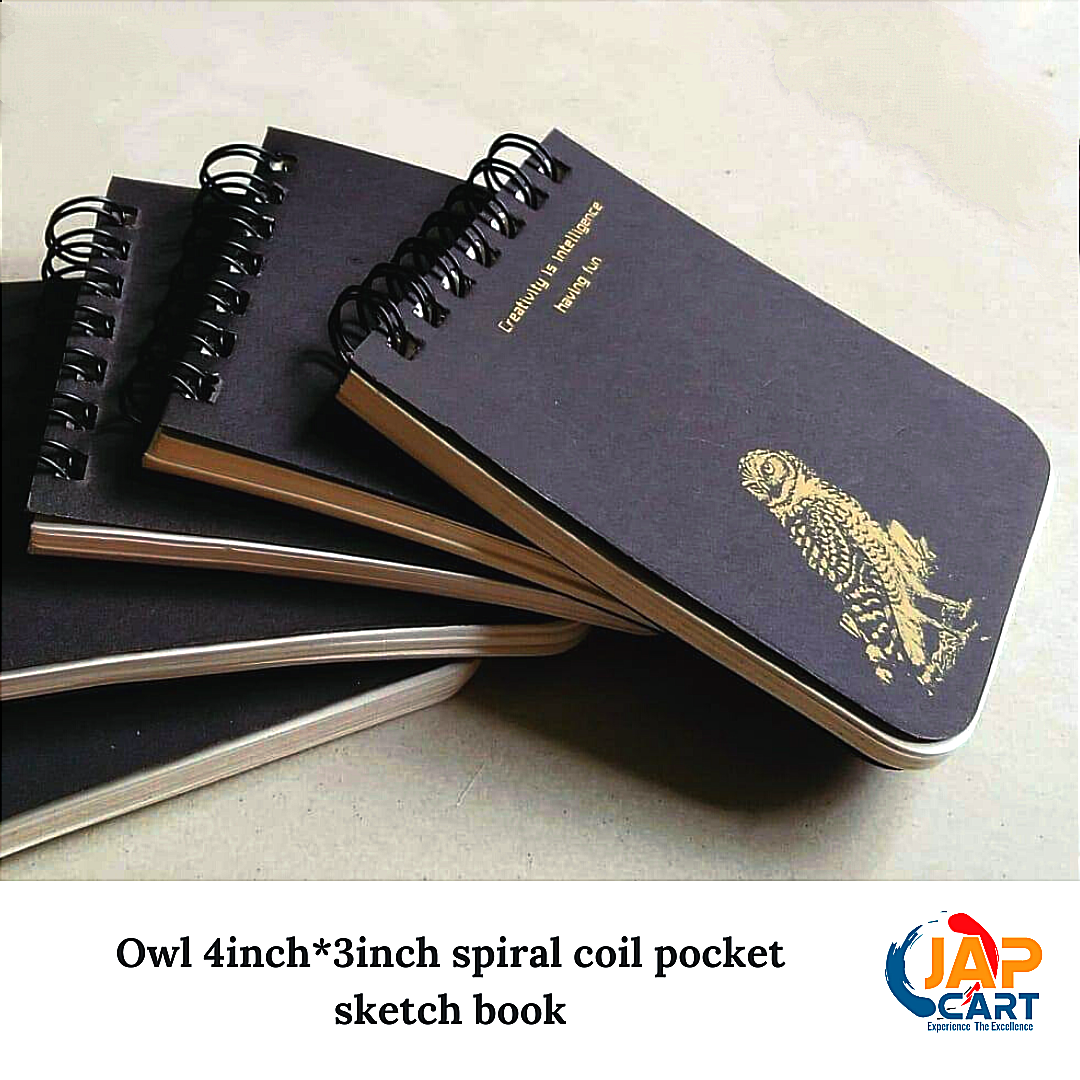 3 Piece Vintage Student Sketching Sketchbook 4Inch*3Inch Art Paper Retro Spiral Coil Pocket Sketch Art Book. - Notebook