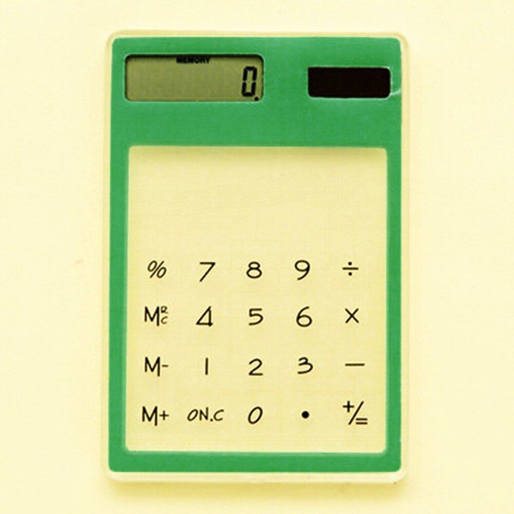 Mini Handheld Ultra-thin Card Portable Calculator Solar Power Transparent Touch Screen Calculator for Choice