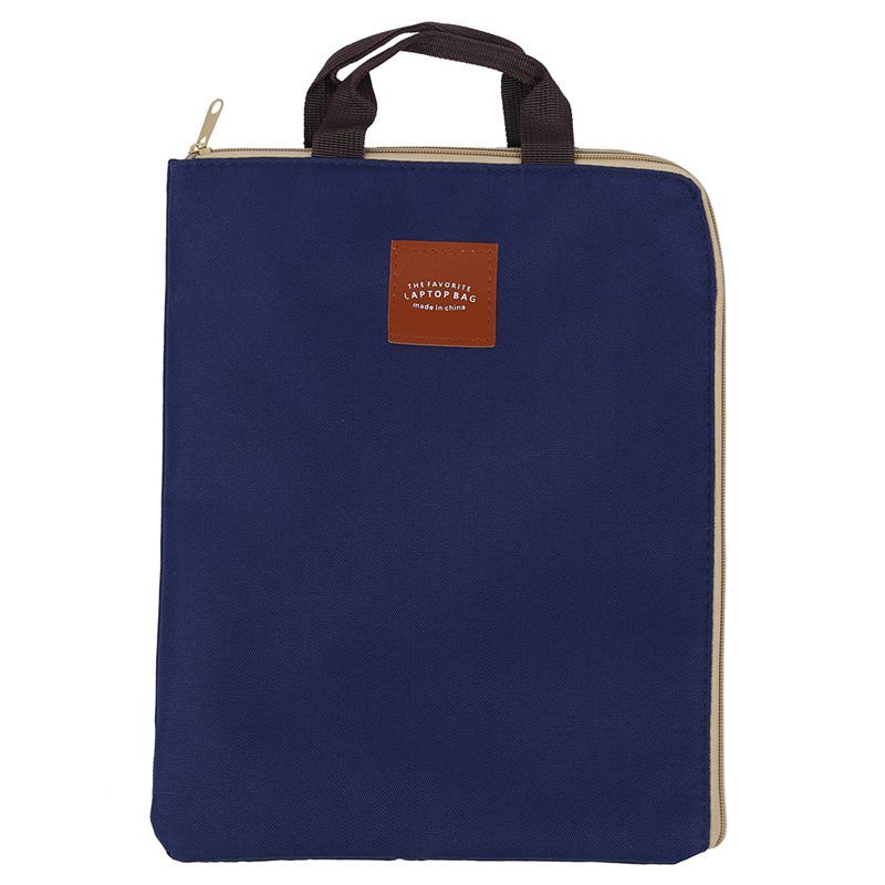 ple Solid A4 Big Capacity Document Bag Business Briefcase Storage File Folder for Papers Stationery Student Gift（Blue）