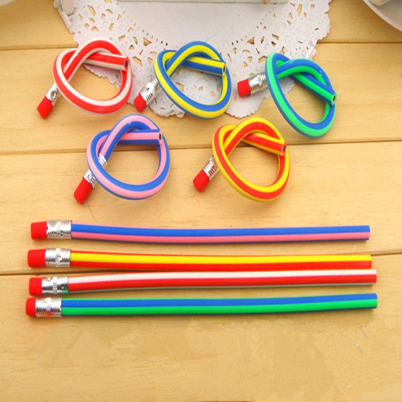1pcs Korea Cute Stationery Colorful Magic Bendy Flexible Soft Pencil With Eraser Student School Office Use