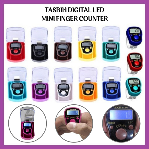 Digital LED Tasbih-Ring Mini Finger Counter LCD Taly SHX-5136