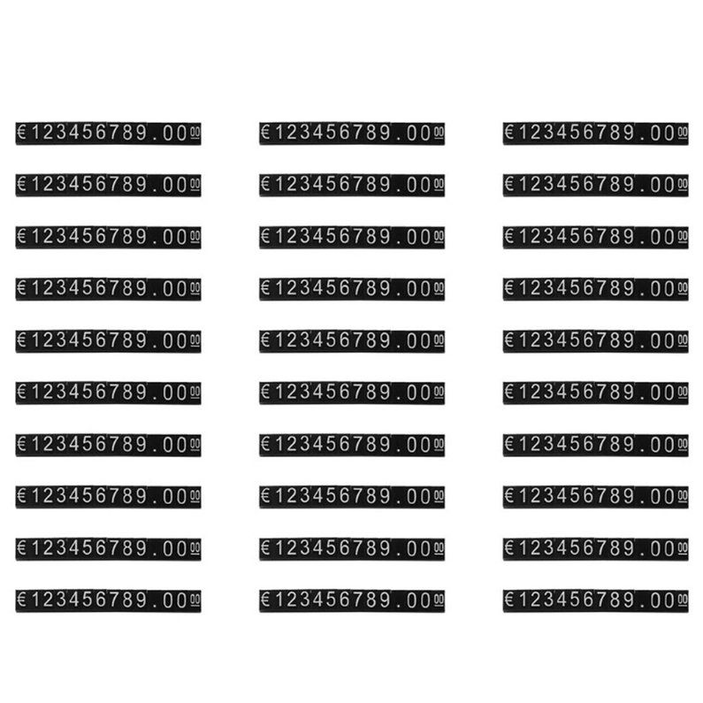 420PCS "€" Sign Price Cube Kit Shop Store Display Black Cube White Letter Tags