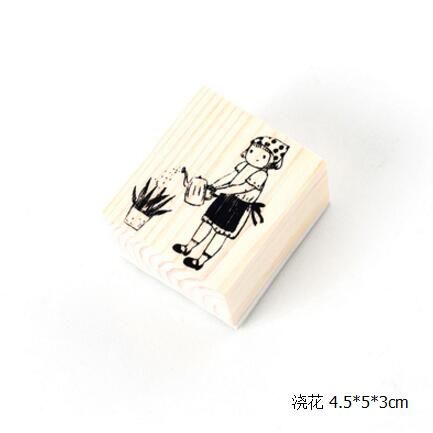 16 Design Cute Daily Life decoration stamp wooden rubber stamps for scrapbooking stationery DIY Diary craft standard stamp