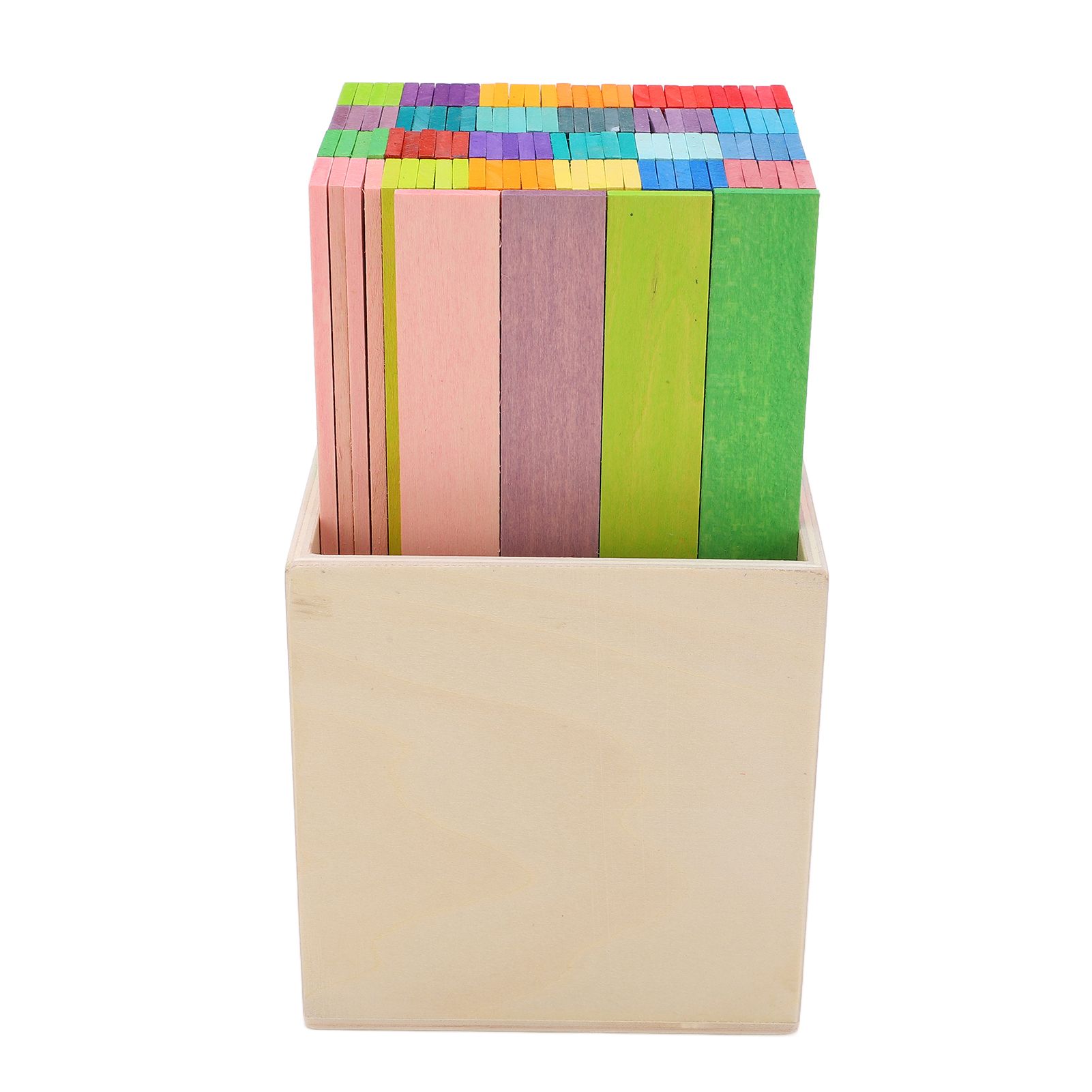 120pcs Wooden Building Blocks Colorful Bridge Stacking DIY Puzzle Toy