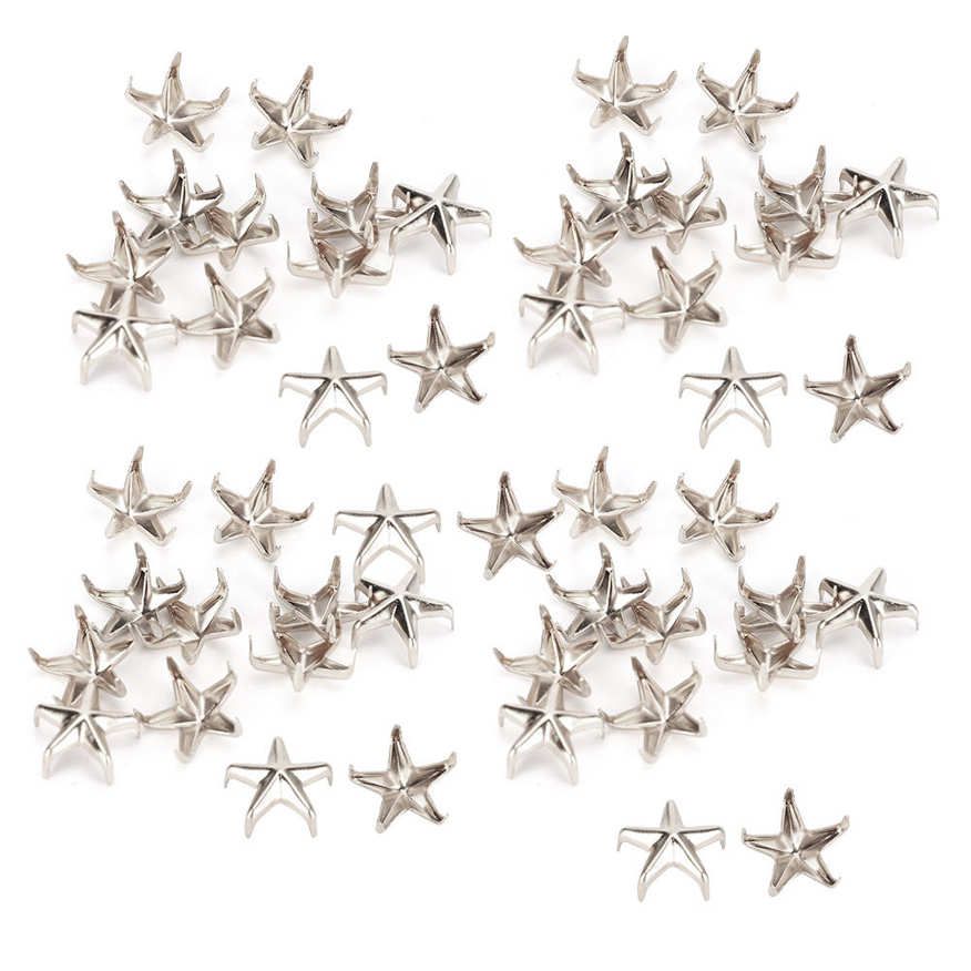 fdit 200pcs star rivets 5-pointed claw nails diy bags hats sewing decoration accessories 10mm