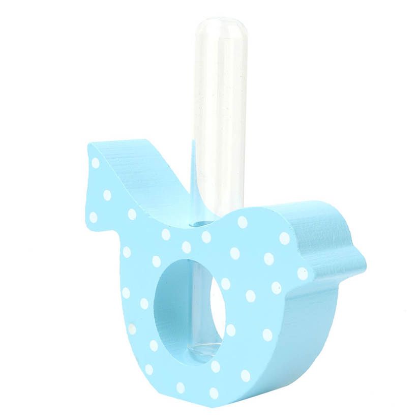 Wooden Pastoral Test Tube Glass Flower Inserter Small Desktop Decoration