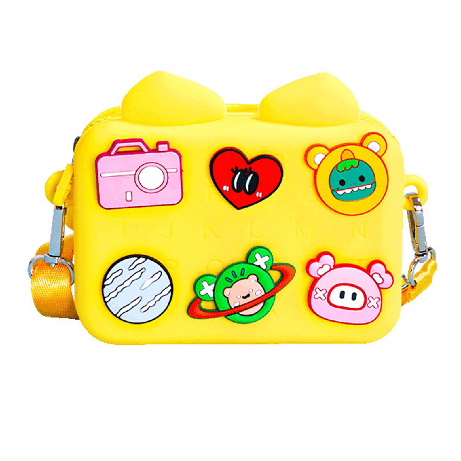 NBX Cute Cartoon Soft Silicone Bag Crossbody Shoulder Bag Purse Waterproof Anti Fall Stationery Storage Bag Handbag Sweet Birthday Gift for Children Students Girls Daughter